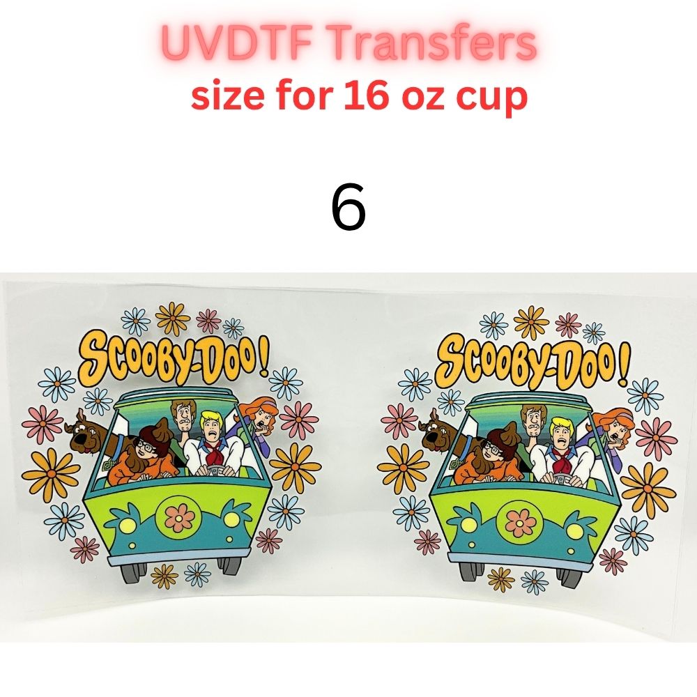 Cartoon Adventure UV DTF Cup Wrap Transfers | Retro Creature & Speed Inspired Designs | 16 oz Libby Cup Wraps
