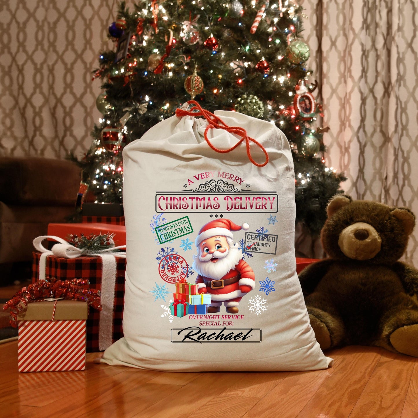 Santa Sack Sublimation Designs – Christmas Gift Bag PNG & JPG Files (20x27 in)