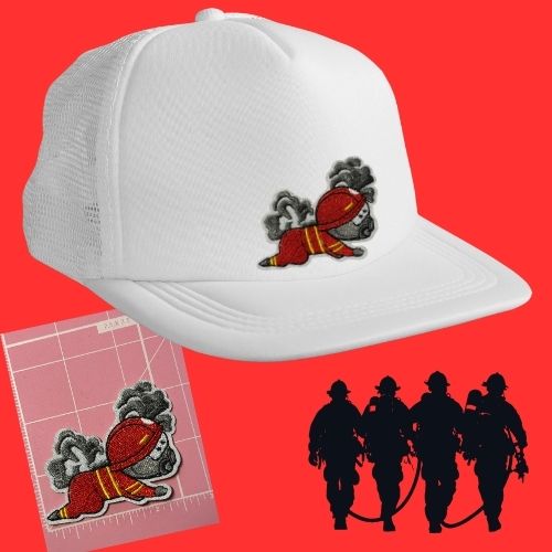 Firefighter Patches – Ready to Press Small Iron-On Embroidery Appliques (Fire Truck, Helmet, Flames & More)