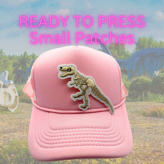 Ready to Press Dinosaur Patches – Cute Embroidered Heat Press Patches for Hats, Kids Shirts & DIY Apparel