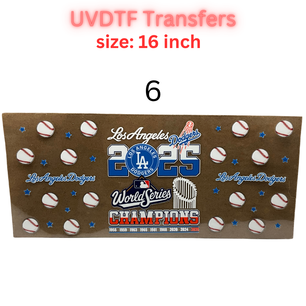 Baseball Championship UV DTF Transfer Sheet – 16 Inch | Blue & Gold Game Day Inspired Wraps