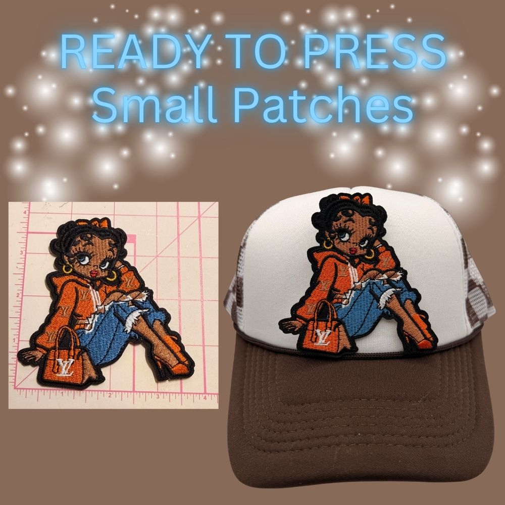READY TO PRESS Fashion Girl Embroidered Patches – Small Size