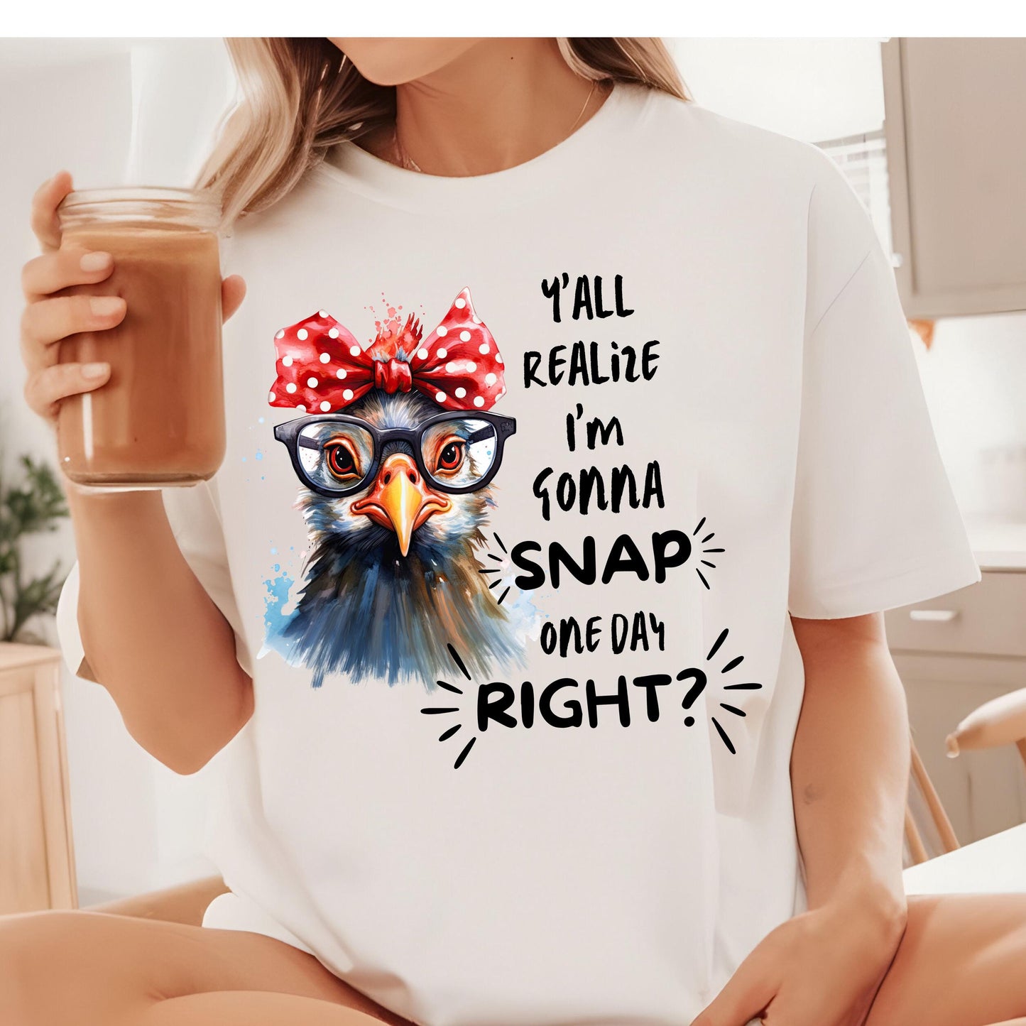 Crazy Chicken PNG – Funny Sarcastic Bird Humor Sublimation Design (Digital Download)