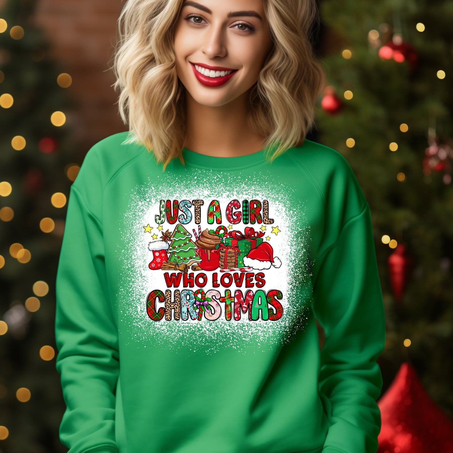 Just A Girl Who Loves Christmas PNG – Holiday Coffee Sublimation Digital Download