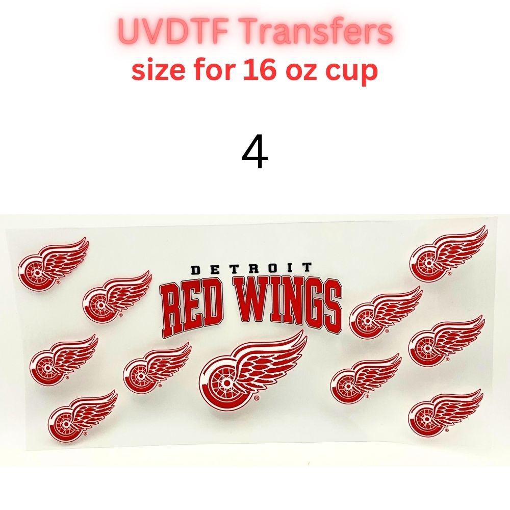 Hockey-Themed UV DTF Cup Wrap | 16 oz Glass Can Transfer | Red Hockey Decal | Sports Fan UV DTF Wrap | Waterproof Cup Sticker