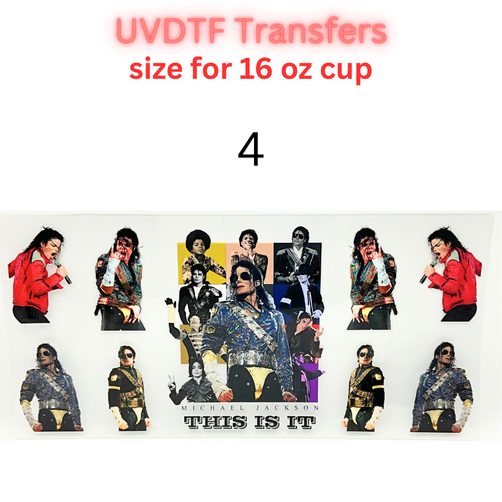 Music Era Inspired UV DTF Cup Wrap | Retro Pop Legend Inspired | 16 oz Libbey Glass Wrap | UV DTF Transfer