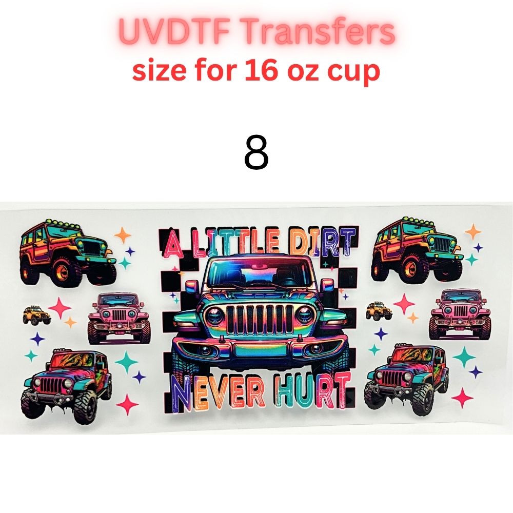 Mom Life & Lifestyle UV DTF Cup Wraps | 16oz Tumbler Transfers | Cheer, Floral, Grandma, Self-Love & Off-Road Designs