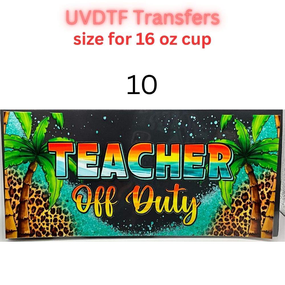 Teacher UVDTF Cup Wrap | 16oz Libbey Glass Transfer | Best Teacher Gift | School Tumbler Decal | Teacher Life Wrap