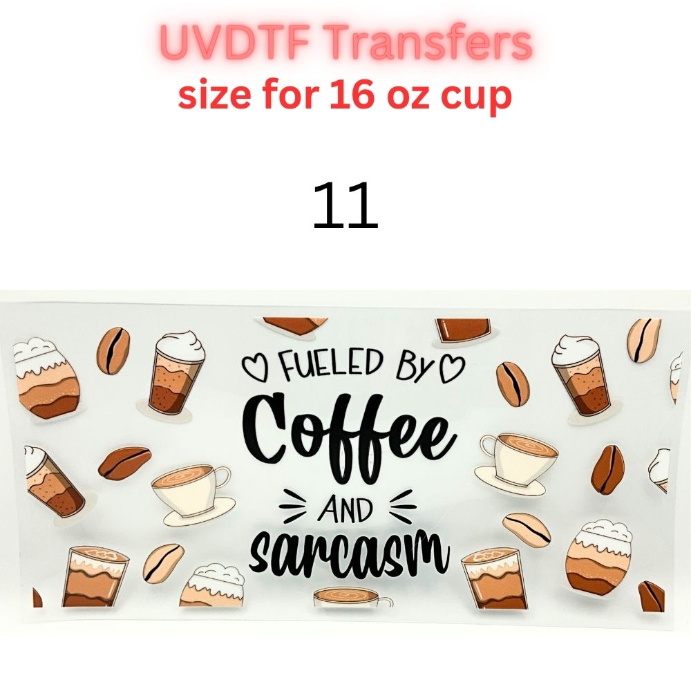 Cute Coffee & Lifestyle UV DTF Cup Wrap Bundle | 16oz & 40oz Tumbler Transfers | Funny, Western, Latina, Aesthetic Drinkware Decals