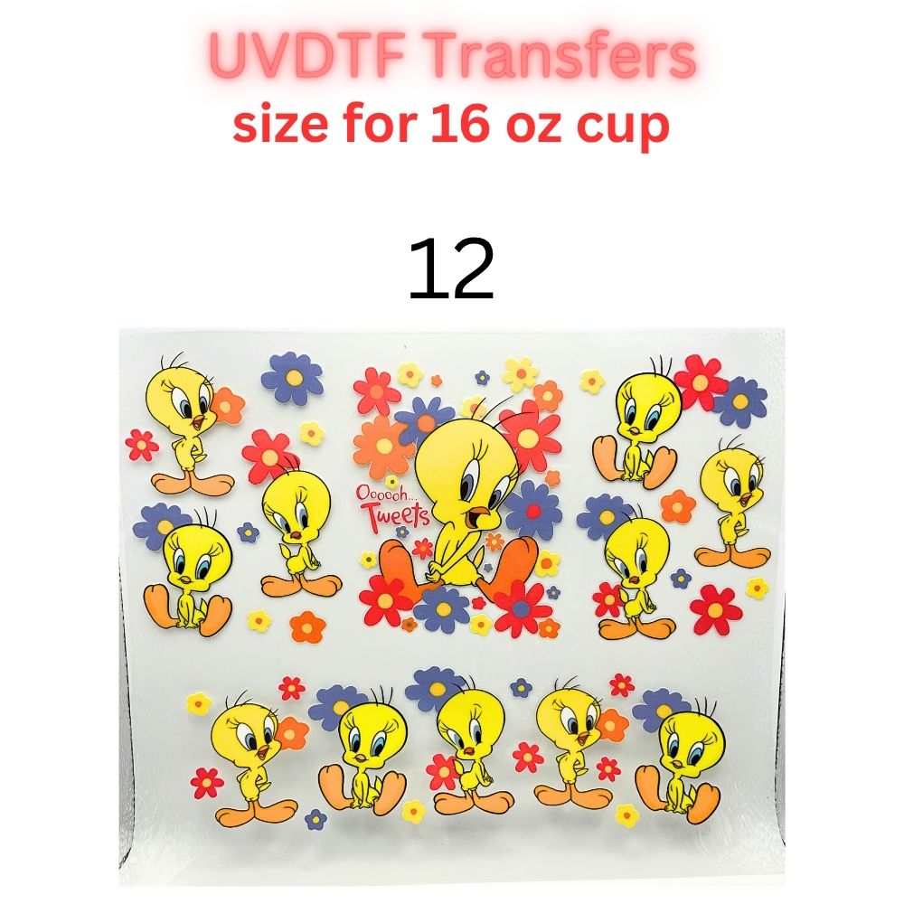 Cute Cartoon UV DTF Cup Wrap for 16oz Glass Can | Retro Strawberry, Farm Animals, Bear & Bird Drinkware Transfer