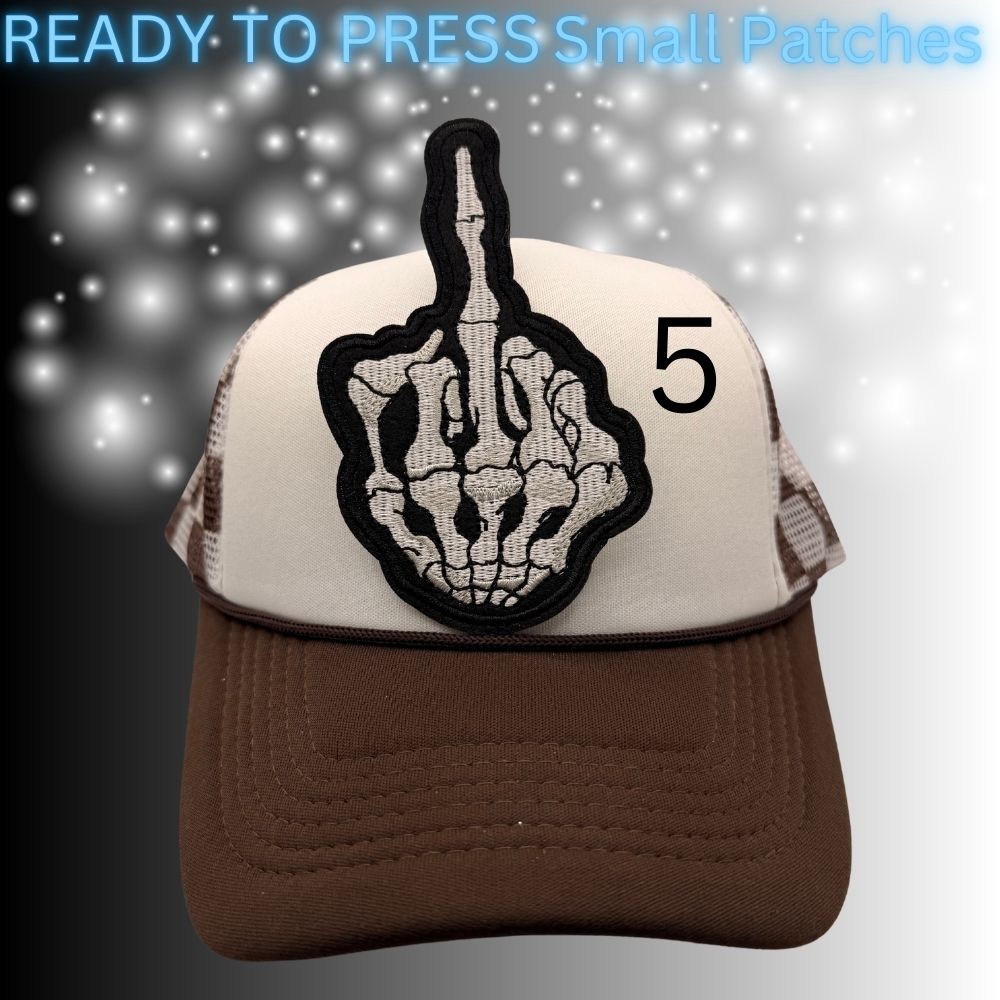 Ready-to-Press Small Embroidered Patches – Trucker Hat & Apparel Heat Press Patches