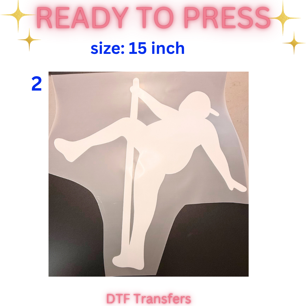 Funny Retirement Pole Dancer DTF Transfer | Ready to Press Heat Transfer | 15 Inch Design