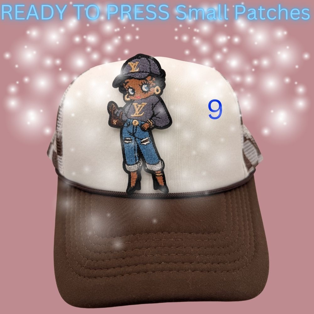 Fashion Girl Embroidered Patch – Ready to Press | Cute Boutique Character Patches for Trucker Hats & Apparel (9 Styles)
