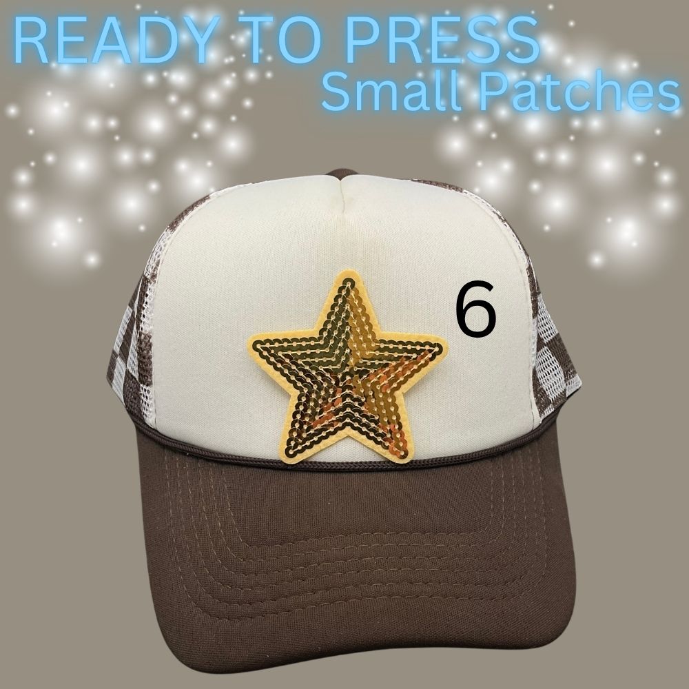 Ready to Press Sequin Patch Collection – Heart & Star Iron-On Appliqués for Hats, Jackets, Bags & DIY Crafts