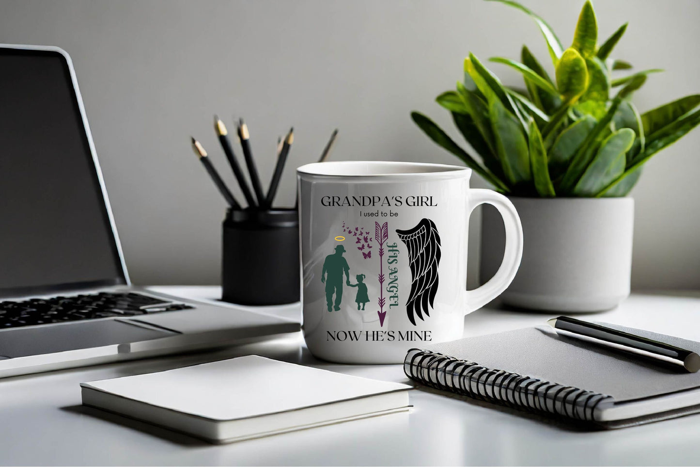 Grandpa’s Girl His Angel Now He’s Mine – Memorial SVG & PNG Files for Cricut & Sublimation