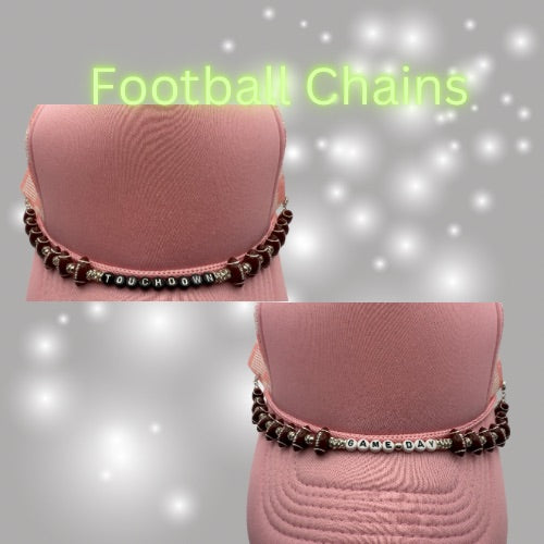Football Bead Chains – Game Day Hat or Bag Accessories (Touchdown / Game-Day Styles)