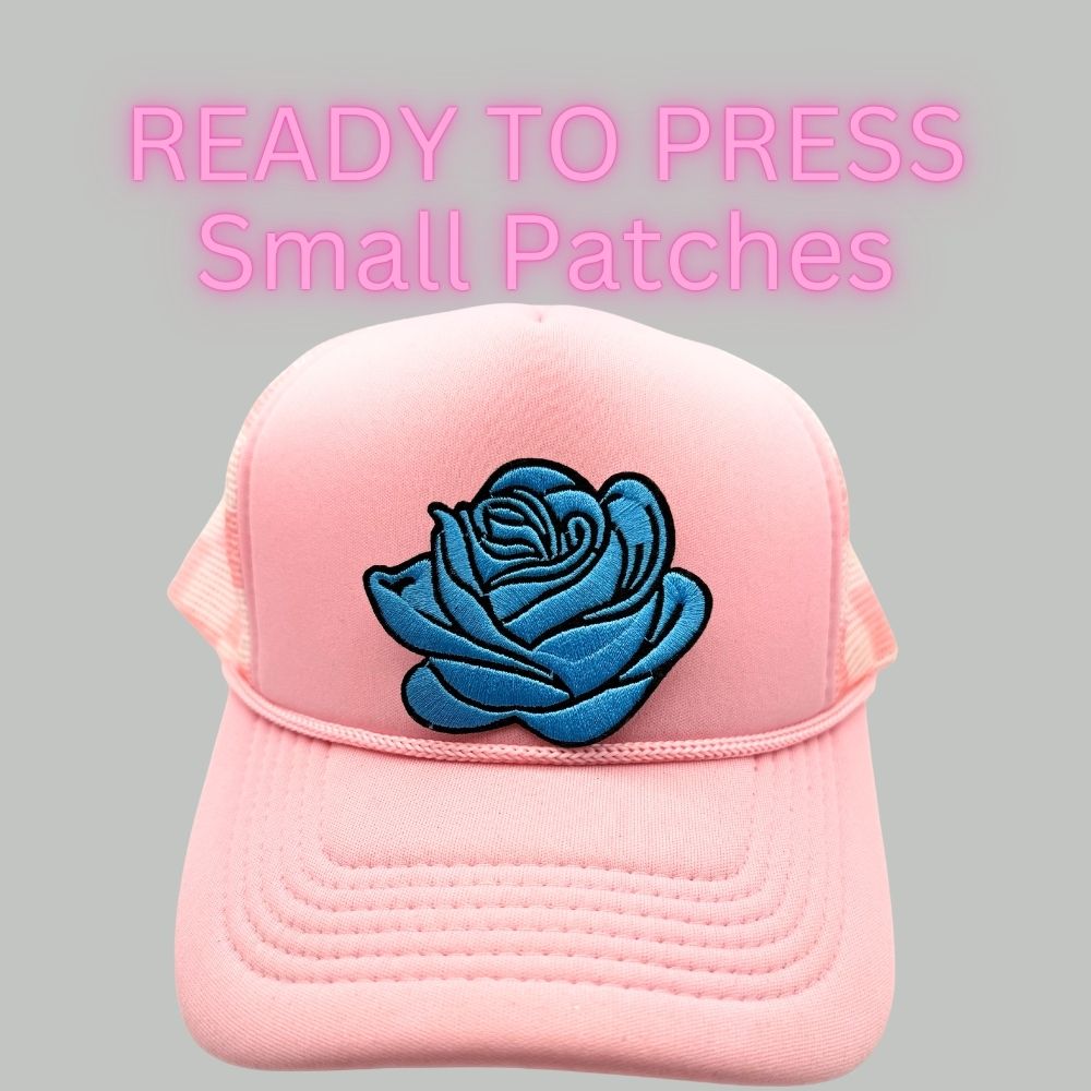 🌹 Rose Small Patches – Ready to Press Embroidery Appliqués | Hat, Jacket, Bag & Clothing Heat Press Iron-On