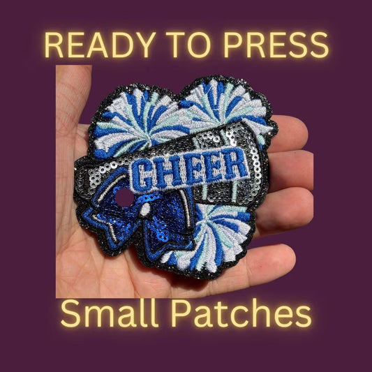 Cheer Pom Pom Sequin Patches – Small Iron-On Appliques for Cheerleading Spirit Wear
