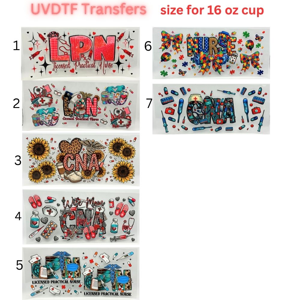 Nurse UV DTF Cup Wrap