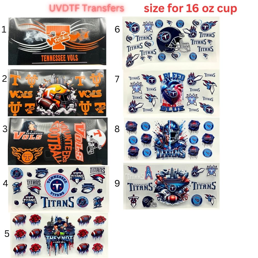 Football Inspired UV DTF Cup Wrap Transfers