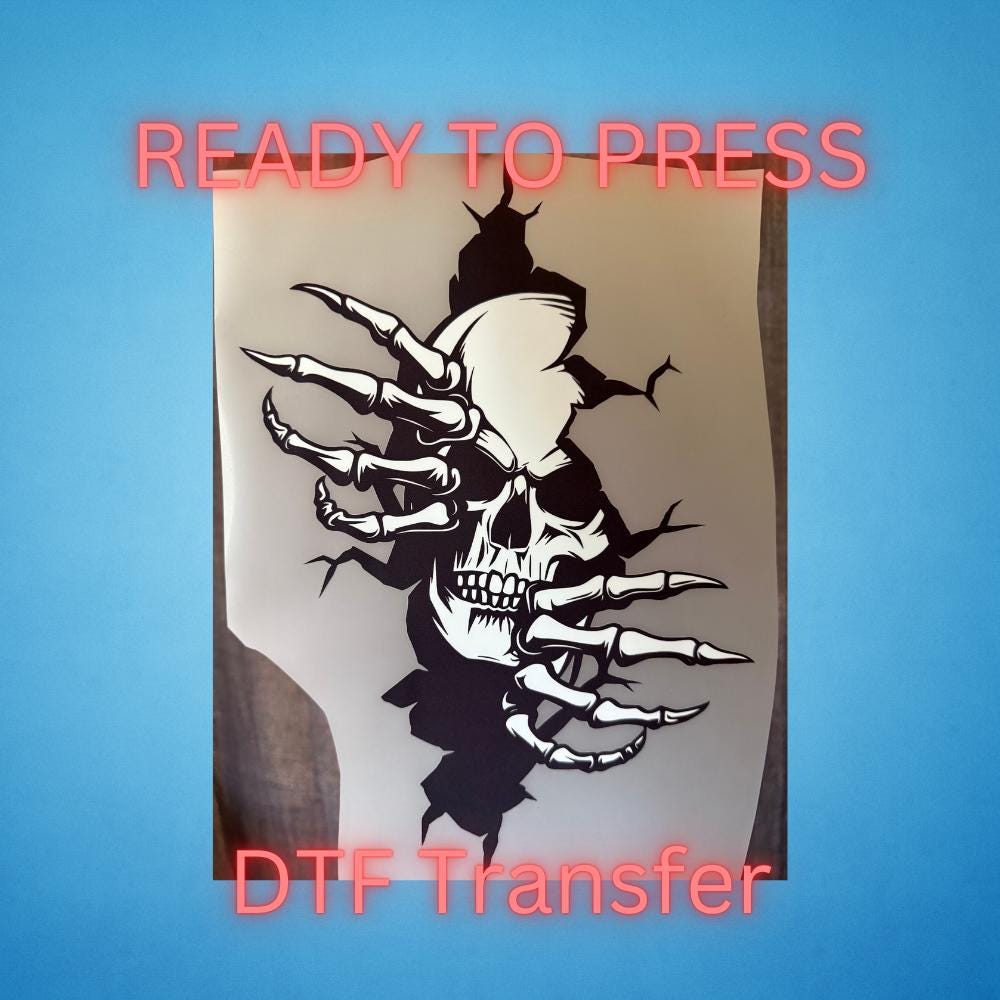 Skull in the Wall DTF Transfer – Ready to Press Heat Transfer for Shirts, Hoodies & Totes