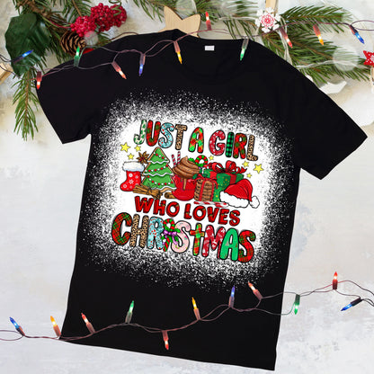 Just A Girl Who Loves Christmas PNG – Holiday Coffee Sublimation Digital Download