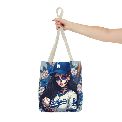 Sugar Skull Baseball Tote Bag, Unique Tote for Sports Fans, Day of the Dead Inspired, Stylish Shopping Bag, Gift for Her