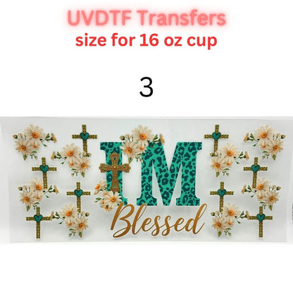 Faith, Western & Floral UV DTF Cup Wrap Transfers | Inspirational & Boho 16 oz Libby Cup Decals