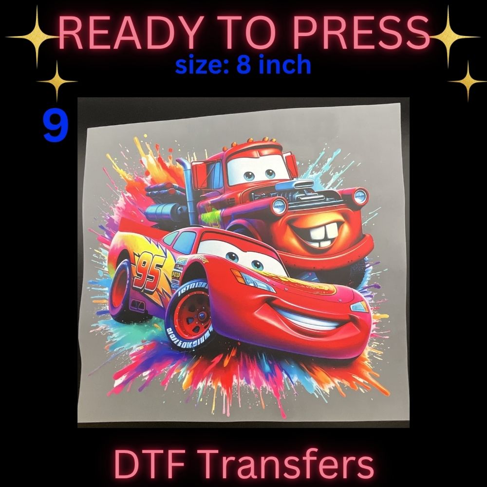 Cute Cartoon & Gamer Inspired DTF Transfers | Kids Character Style Heat Transfers | Ready To Press 8 Inch
