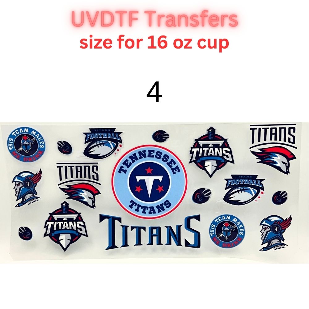 Football Inspired UV DTF Cup Wrap Transfers | Orange & Blue Sports-Themed 16 oz Libby Cup Decals