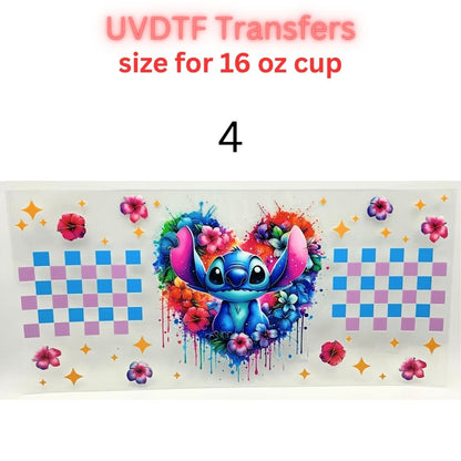 Cartoon Adventure UV DTF Cup Wrap Transfers | Retro Creature & Speed Inspired Designs | 16 oz Libby Cup Wraps