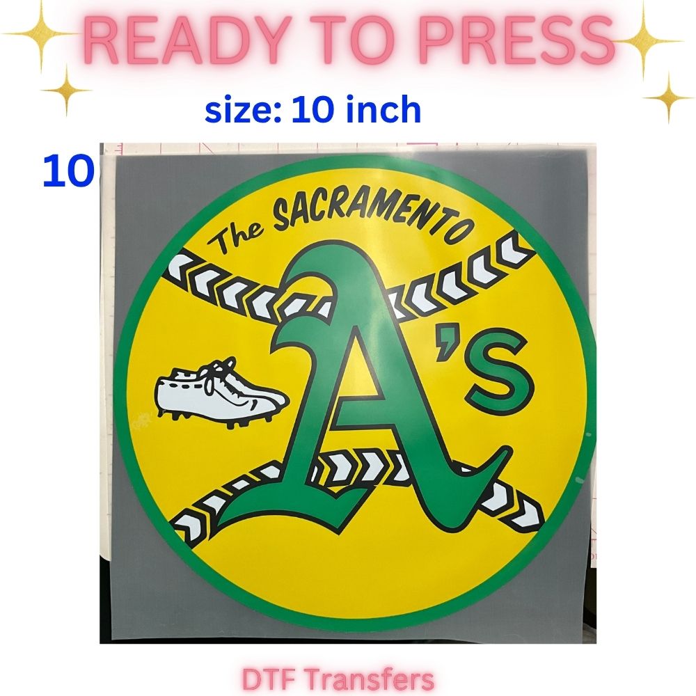 Ready to Press DTF Transfer | Sacramento Baseball Fan Inspired Shirt Transfers | 10 & 12 Inch Heat Transfers | Choose Your Design
