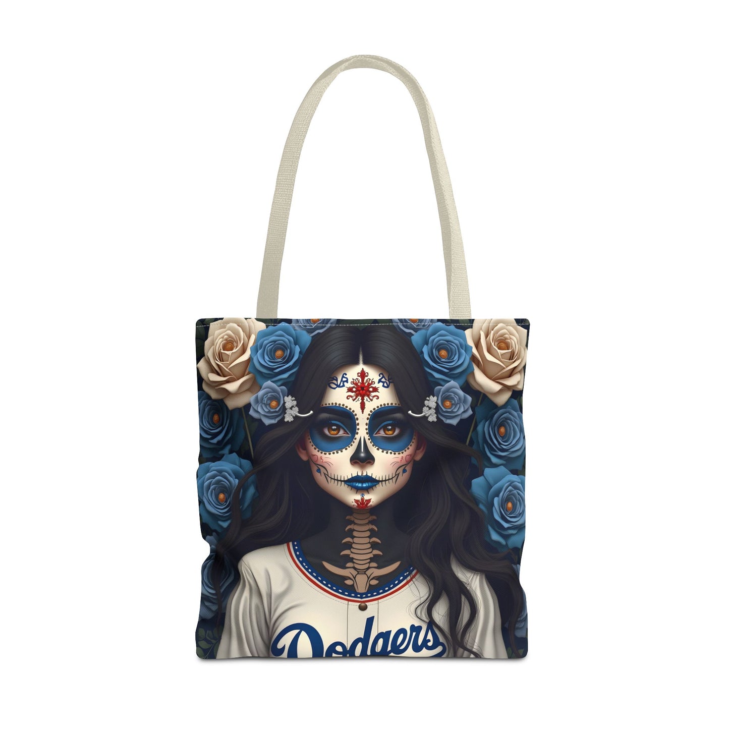Sugar Skull Floral Tote Bag, Day of the Dead, Boho Style, Eco-Friendly Shopping, Casual Weekend Bag
