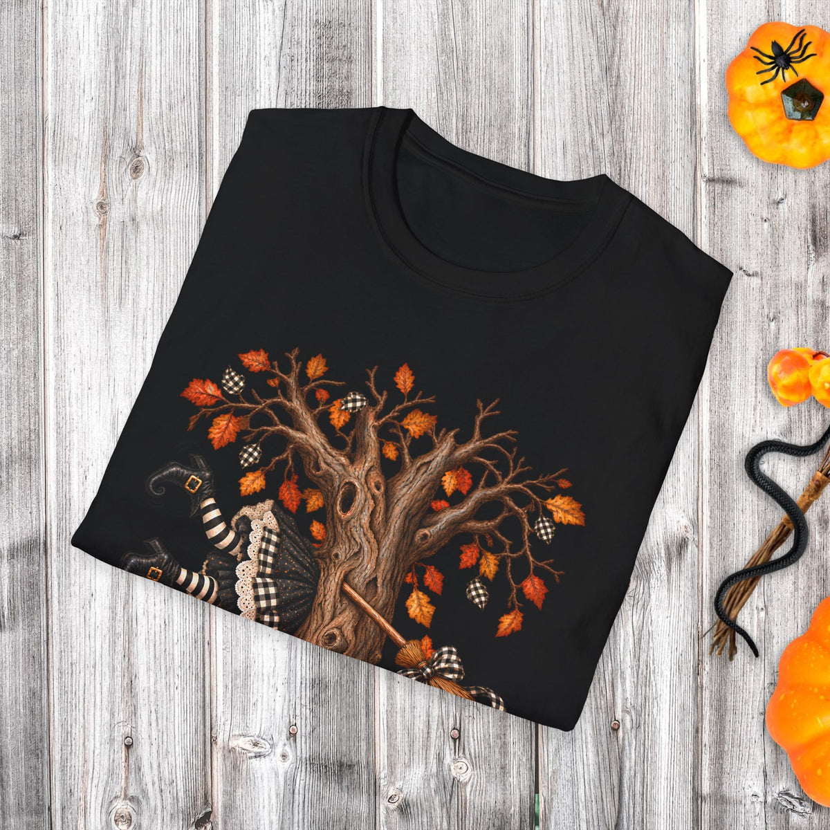 Fall Witch T-Shirt — 'Well, Shit' Halloween Tree Design