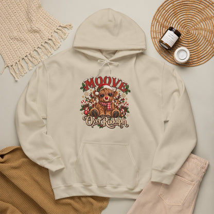 Moove Over Rudolph Hoodie — Cute Reindeer Christmas Graphic Sweatshirt