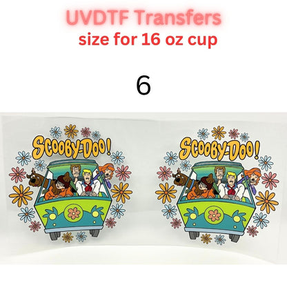 Cartoon Adventure UV DTF Cup Wrap Transfers | Retro Creature & Speed Inspired Designs | 16 oz Libby Cup Wraps