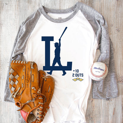 Baseball LA Walkoff Grand Slam PNG Bundle – LA Hearts Blue & White Digital Download