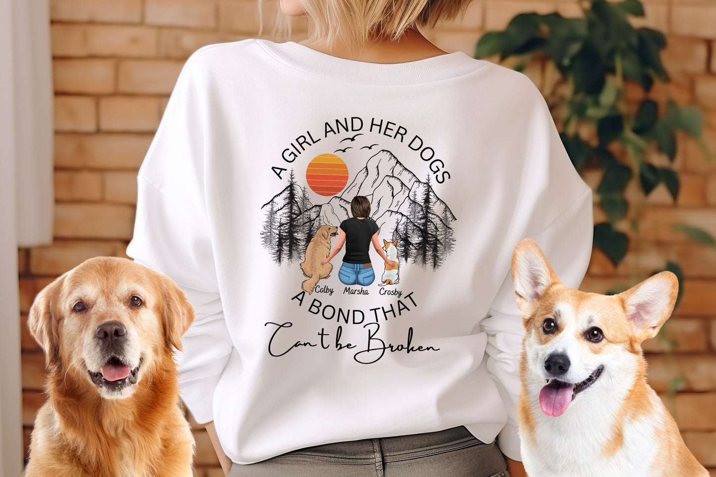 Customizable A Girl And Her Dogs PNG Perfect for Cricut Crafts! Personalize Shirts, Mugs, and More!