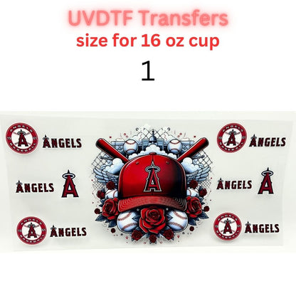 Baseball Inspired UVDTF Cup Wrap Transfers | Sports Style 16 oz Glass Cup Decals | Ready To Apply