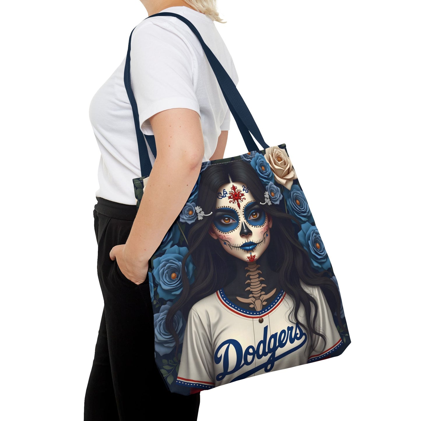 Sugar Skull Floral Tote Bag, Day of the Dead, Boho Style, Eco-Friendly Shopping, Casual Weekend Bag