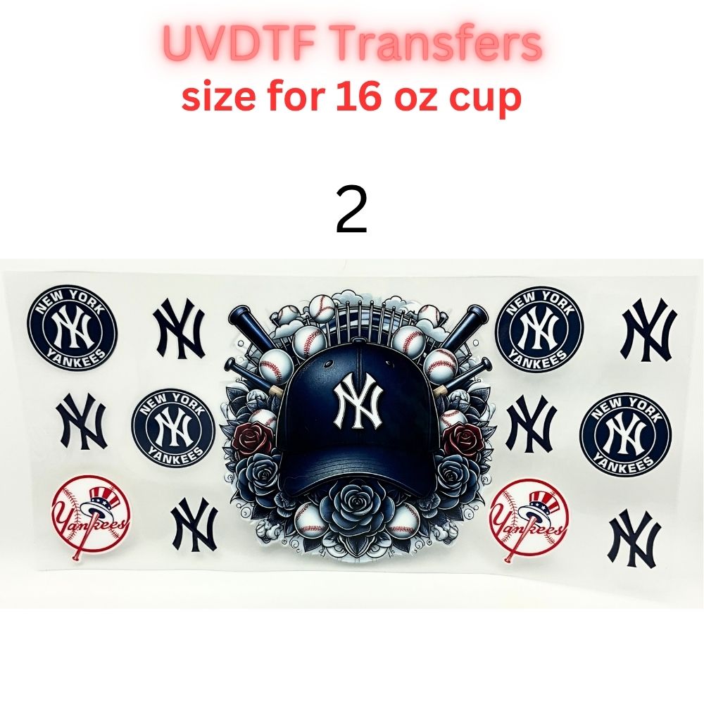 Baseball Inspired UVDTF Cup Wrap Transfers | Sports Style 16 oz Glass Cup Decals | Ready To Apply