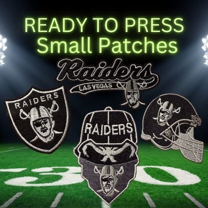 🏈 Ready to Press | Black & Silver Football-Inspired Small Patches