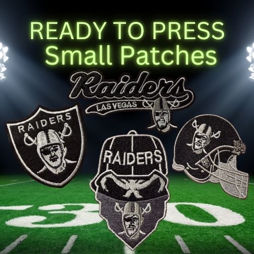 🏈 Ready to Press | Black & Silver Football-Inspired Small Patches
