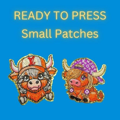 Ready to Press Highland Cow Small Patches – Embroidered Hat & Clothing Patches famous design