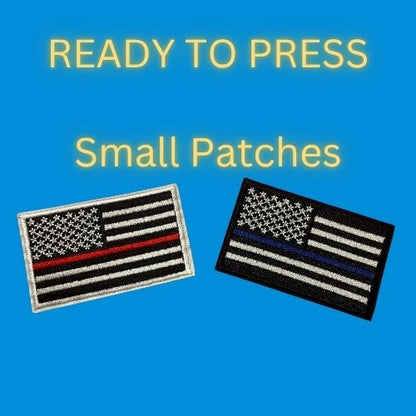 Ready to Press Small Flag Patches – Thin Red Line & Thin Blue Line (Small Size)