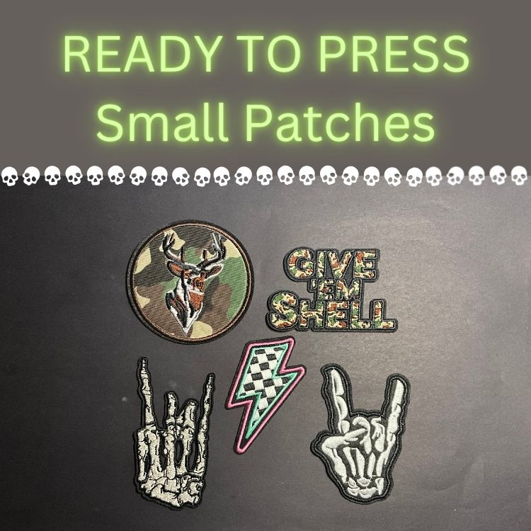 ⚡ READY TO PRESS Small Patches | Lightning Bolt • Skeleton Hands • Deer Camo • Give ’Em Shell