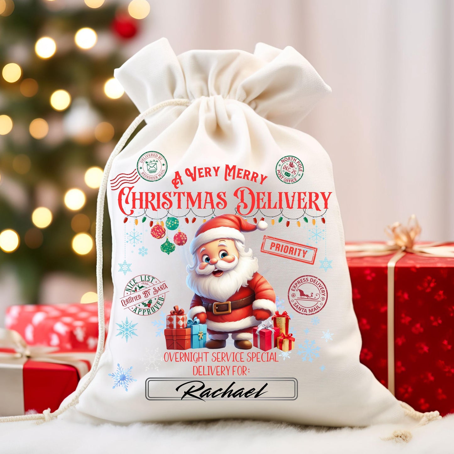 Santa Sack Sublimation Designs – Christmas Gift Bag PNG & JPG Files (20x27 in)
