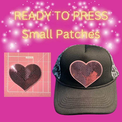 ⚡❤️ READY TO PRESS Small Heart & Lightning Patches | Embroidered Iron-On Appliqués