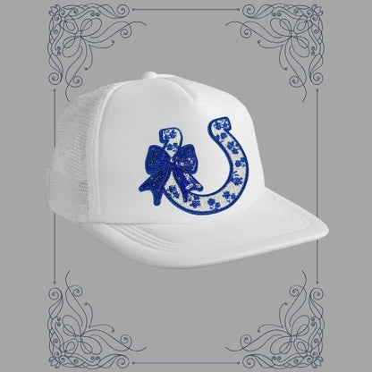 Glitter Horseshoe with Bow Patches – Ready to Press Small Iron-On Appliques (Multiple Colors)
