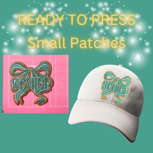 Ready to Press Senior Bow Small Patches – Graduation Cap & Hat Embroidery